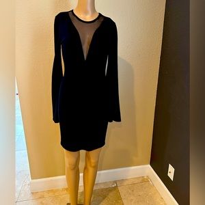 Women’s Dresses, Brat Star, SZ Sm, long sleeve mesh cleavage bodycon dress. NWT